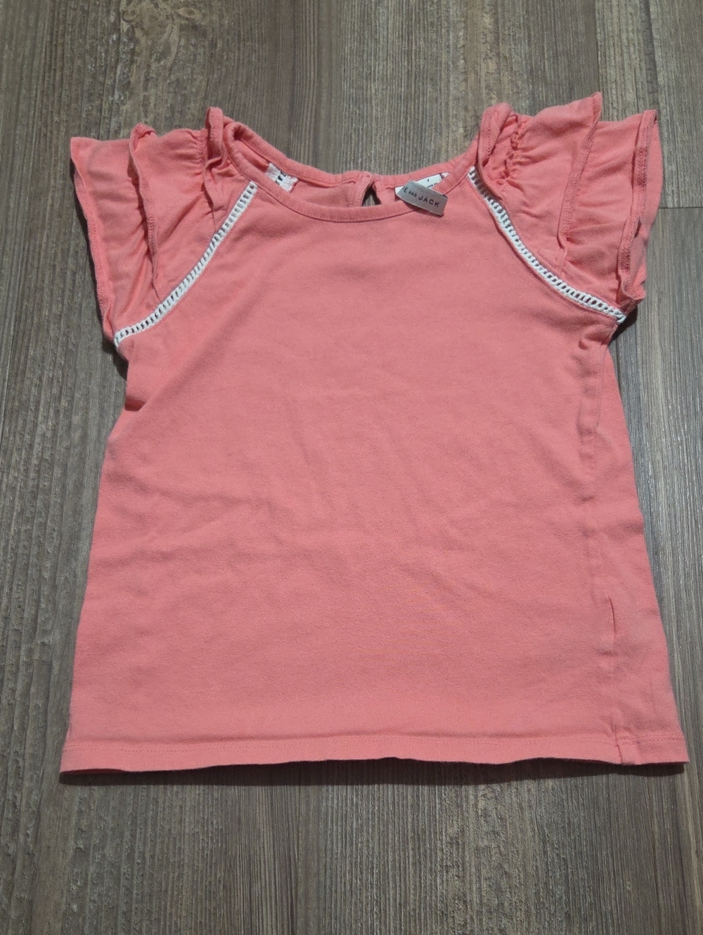 Janie and Jack Coral Flutter Sleeve Tee